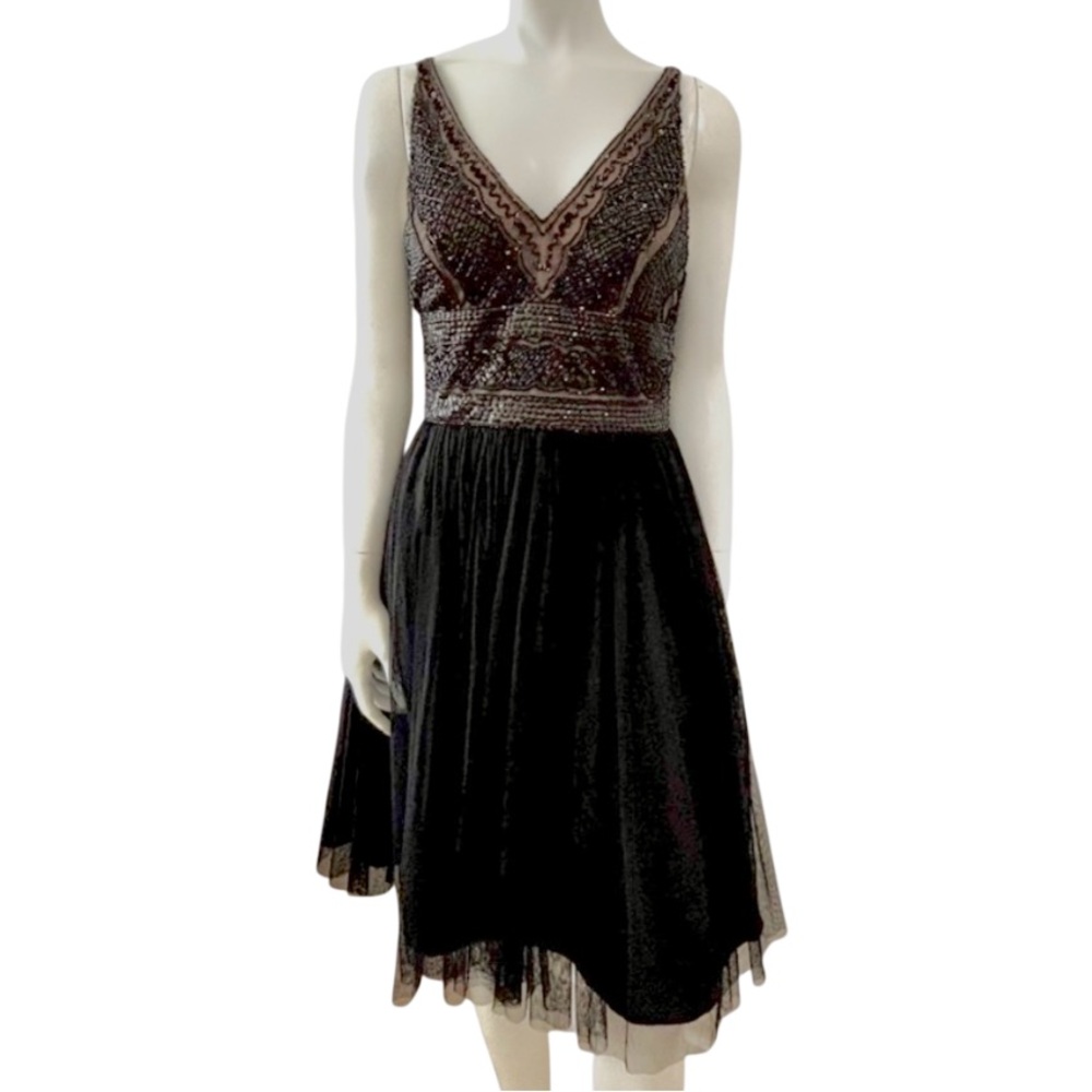 Le Chateau Beaded Tulle Cocktail Dress